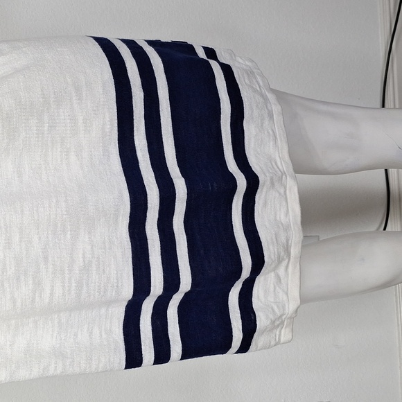 Lands' End White Blue Two Tone Striped Nautical Open Front Cardigan Size XL - Picture 8 of 14